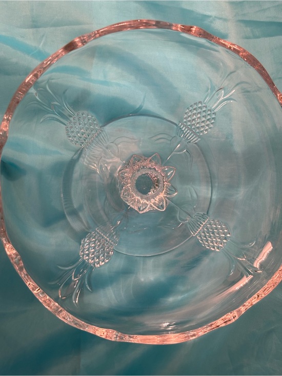 Other - Vintage Clear Glass Pineapple Motif Pedestal Plate